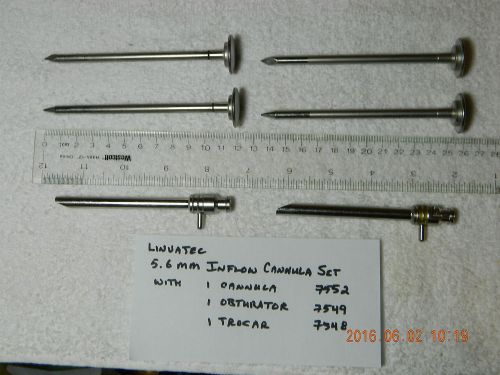 Linvatec 5.6mm Inflow Canulla Set: cannula #7552, obturator #7549, trocar #7548