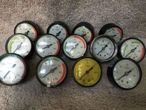 Vintage lot of 13 marsh and johnson industrial air pressure gauge 0-30 steampunk for sale