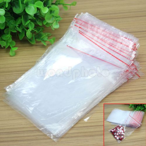 100x Ziplock Resealable Reclosable Plastic Bags for Jewelry Packing 9x13cm