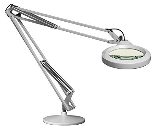 Luxo 18353LG LFM LED Illuminated Magnifier, 30&#034; Arm, 5 Diopter, Weighted Base,