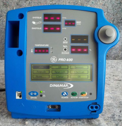 General Electric DinaMap Pro 400 Multi Parameter Vital Signs Monitor