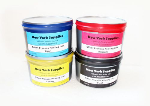 Set of cmyk process offset printing ink - 2.5 lbs each for sale
