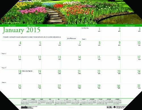 House of Doolittle Earthscapes Gardens of the World Desk Pad Calendar 12 Months