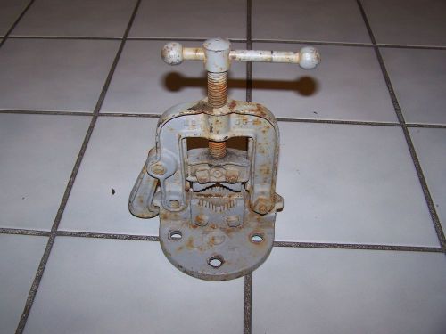 Vintage erie tool works no.00-h pipe clamp vise bench yoke vise usa ridgid for sale