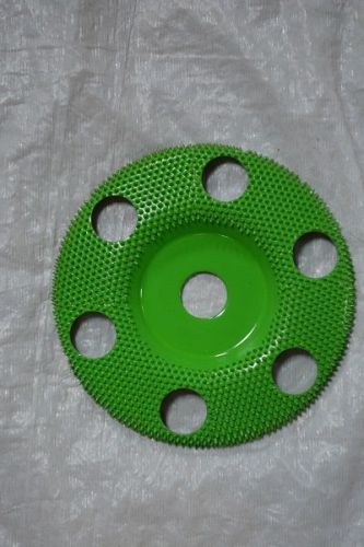 Saburr-tooth 4” sanding disc flat face w/holes sd490h 5/8 bore green coarse grit for sale
