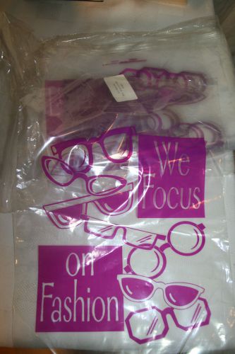 300+ PLASTIC BAGS w/ handle purple logo WE  FOCUS ON FASHION eye glasses