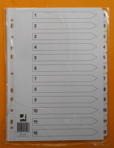 New Pack of A4 1-12 Subject DIVIDERS 12 Part Punched Manilla Index Tabs KF01529