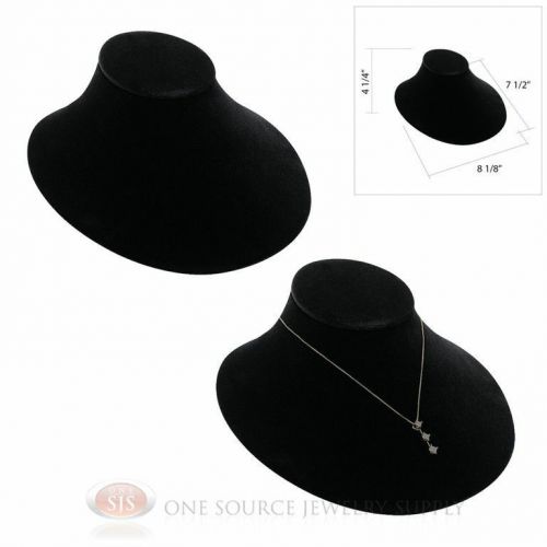 (2) 8 1/8&#034;W x 7 1/2&#034;D Lay-Down Black Velvet Necklace Neckform Jewelry Bust