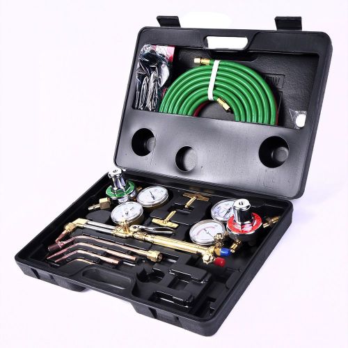 Gas welding cutting kit oxy acetylene oxygen torch brazing fits victor w/hose for sale