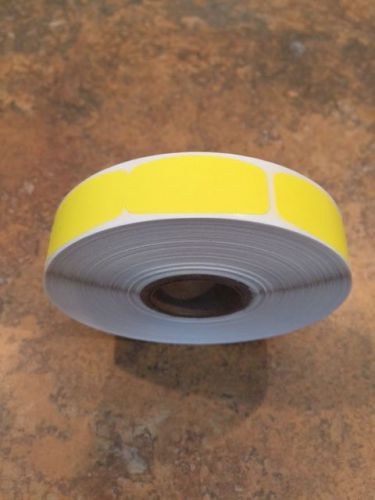 .625&#034; x 1.25&#034; blank YELLOW LABELS 1000 PER ROLL GREAT STICKERS