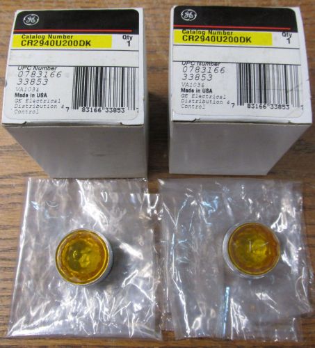 New nos lot of 2 ge cr2940u200dk amber cap for indicator light for sale