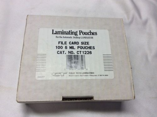 Box of 100 Count File Card Size 5mil Laminating Pouches NOS
