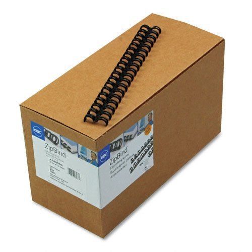 GBC ZipBind Binding Spines, 0.5 Inches, 85 Sheet Capacity, Black, 100 Spines per