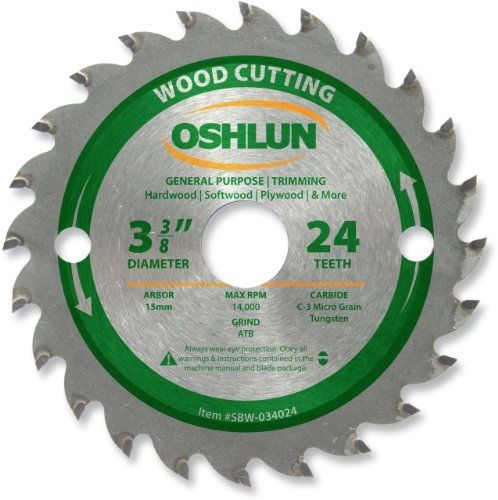 Oshlun sbw-034024 3-3/8-inch 24 tooth atb general purpose and trimming saw blade for sale