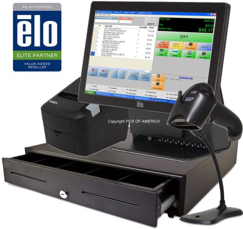 Pcamerica  pos system cr  elo retail supermarket all-in-one station complete new for sale