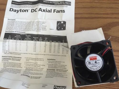 DAYTON # 6KD67A  DC AXIAL FAN  19 CFM - 3800 RPM