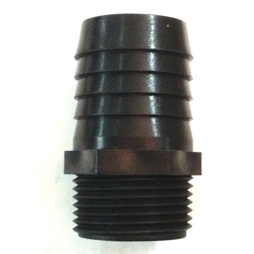 1&#034; male thread to 1&#034; hose barb plastic straight coupling fitting, lot of 10 for sale