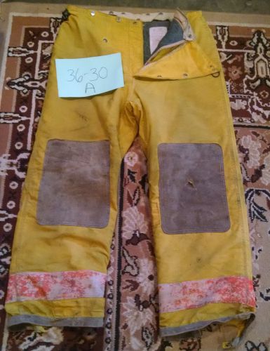 VINTAGE USED FIREFIGHTER EMS TURNOUT GEAR BUNKER PANTS INSULATED GLOBE 36x30A