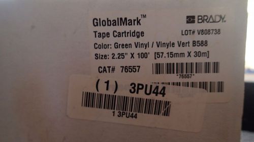 New brady 76557 green vinyl tape cartridge 2.25&#034; x 100&#039; globalmark label for sale
