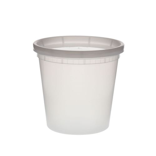 Tripak 24oz round clear deli container with lid, pack of 48 for sale
