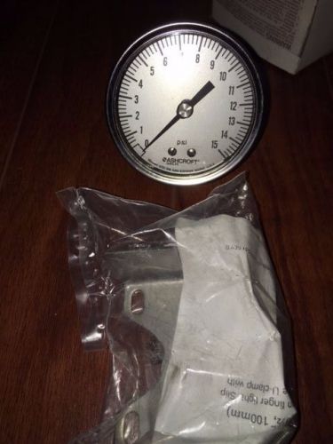 New * ashcroft pressure gauge  * 2-1/2&#034; size 1/4 npt 0-15psi for sale