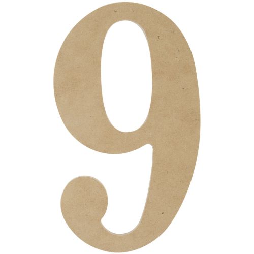 &#034;MDF Classic Font Wood Letters &amp; Numbers 9.5&#034;&#034;-9, Set Of 6&#034;