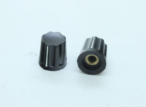 10 x Bakelite Control Knob Set Screw Type 15mmDx15.5mmH Black 4mm Shaft
