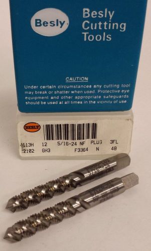 Lot of 2 besly tap 5/16-24nf hs gh3 3 flute turbo-cut plug brand new made in usa for sale