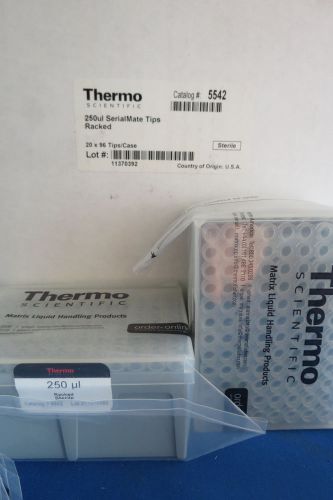 Thermo Scientific SerialMate Pipet Tips 250uL Qty 20 Racks #5542
