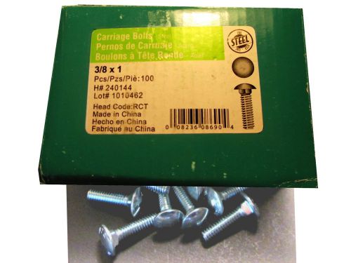 100 pcs carriage bolts new . 3/8 - 16 x 1 stainless steel for sale