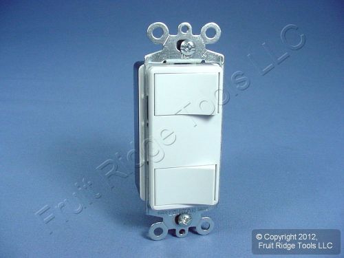 Leviton Decora White DUAL Single Pole Rocker Wall Light Switch 15A Bulk 1754-W