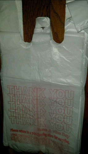 800 Small T-Shirt HDPE Thank You Plastic Shopping Grocery Bags 7&#034;x 5&#034;x 15&#034;