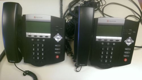 Set of 2 Polycom SoundPoint IP450 VoIP Telephones - Power supply and manual inc.