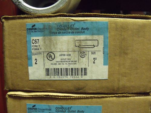 New Qty(2) - Crouse-Hinds C67 Conduit Outlet Body 2&#034;