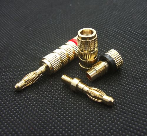 20pcs speaker gold plated 4mm banana plug connector for binding post amplifiers for sale