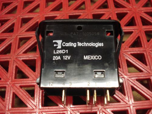 Carling Technologies Sealed Rocker Switch L26D1HHH1  20A 12V  NEW