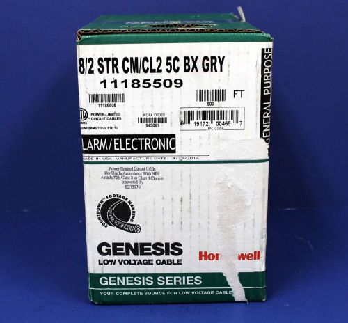 Honeywell Genesis 11185509 18/2 STR CM/CL2 5C Gray Alarm Elect Cable 200 feet*