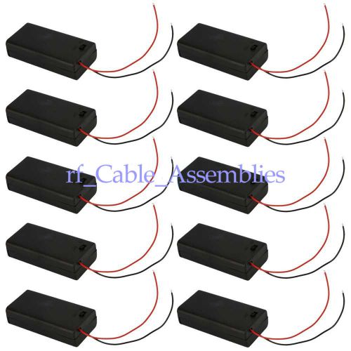 20pcs 2 aa 2a battery 3v plastic holder box case with on/off switch black hq new for sale