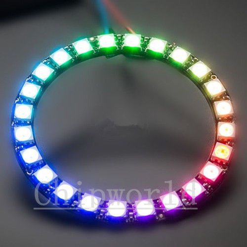 RGB LED Ring 24 X WS2812B 5050 RGB LED + Integrated Drivers new