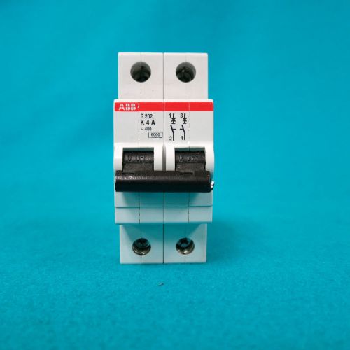 ABB S202 K4 A 2-Pole 4 Amp Din Rail Miniature Circuit Breaker
