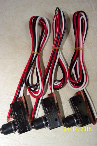 LOT OF 3 OMRON CONTACT LIMIT SWITCHES Z-15GK355 SPDT WITH 40&#034; LEADS MULTI-V