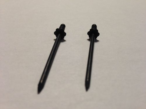 Pair of general purpose black oxide coated flower / rosette shaped rivets for sale