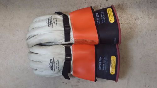 High voltage gloves salisbury size 9.5 class 2, with protectors for sale