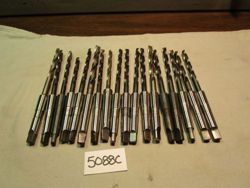 (#5088C) 18 pc lot of USA Made Letter Size with No.1 MT Shank Drills