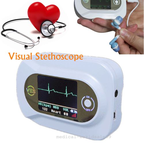New LCD Electronic Visual Stethoscope/Auscultation device+SpO2 Blood Oxygen +ECG