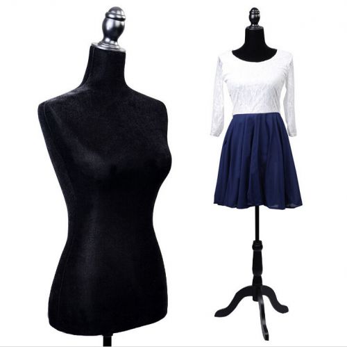 NB  Female Mannequin Torso Dress Form Display W/ Black Tripod Stand New