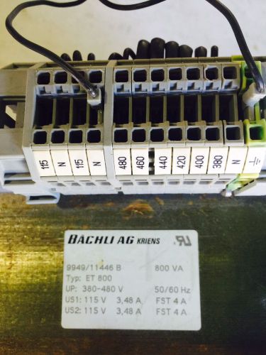 BACHLI AG TRANSFORMER 800 VA-MODEL 9949/11446B-USED