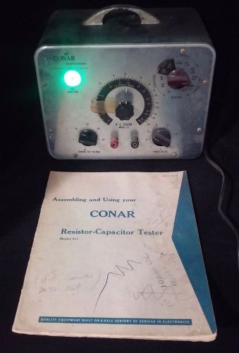 Conar Instruments Model 311 Resistor Capacitor Tester - Vintage RC w/ Manual