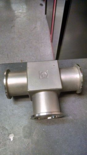 Leybold heraeus  hd vacuum fitting tee flange size kf40 nw40 stainless steel for sale