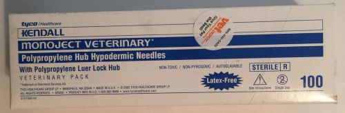 Kendall Monoject Veterinary Polypropylene Hub Hypodermic Needles~Luer Lock 18 GA